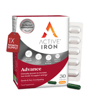 Active Iron Advance | 25mg Non-Constipating Iron | 30 Iron Capsules | 30 Day Supply