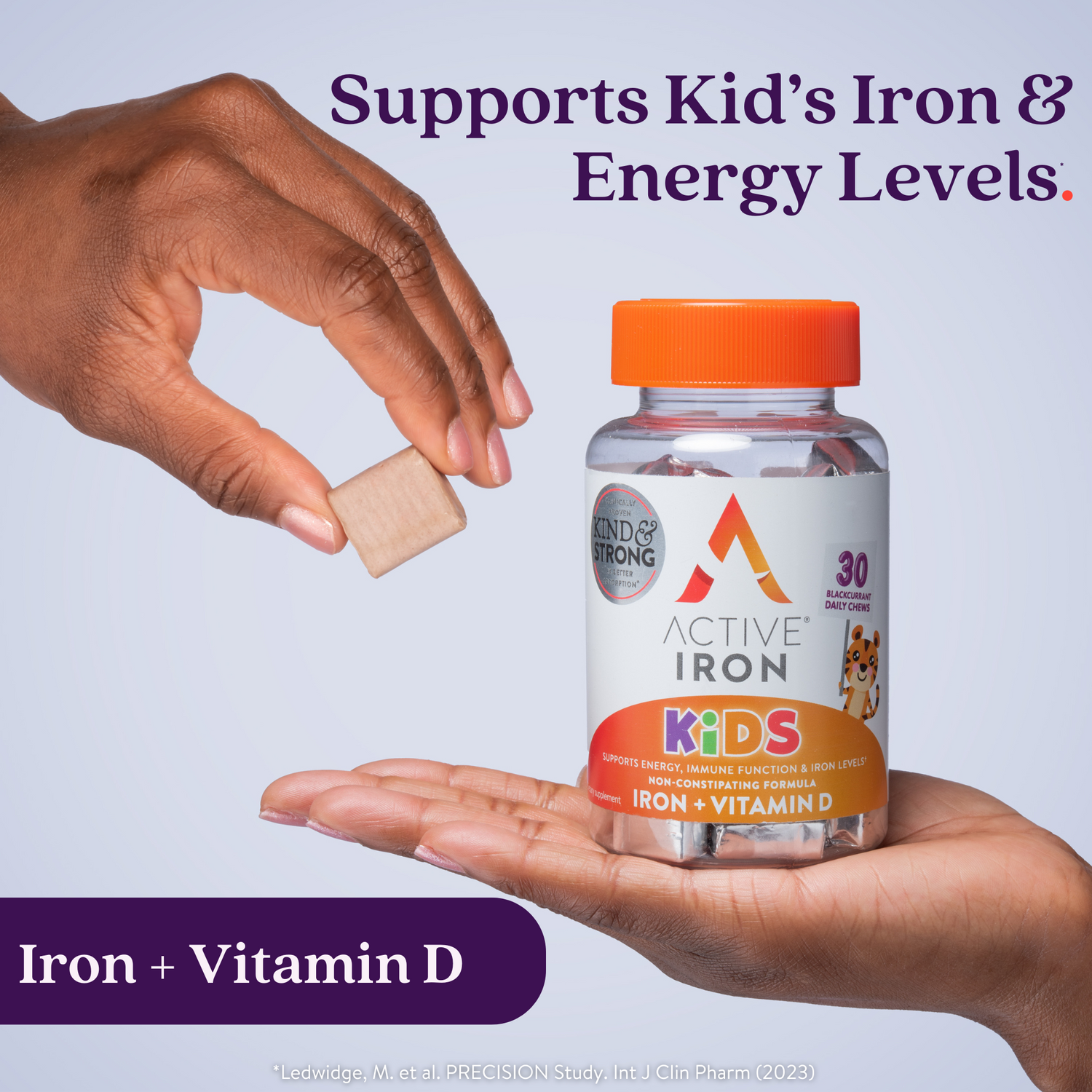 Active Iron Kids | Iron for Kids | 30 Blackcurrant Flavoured Chews