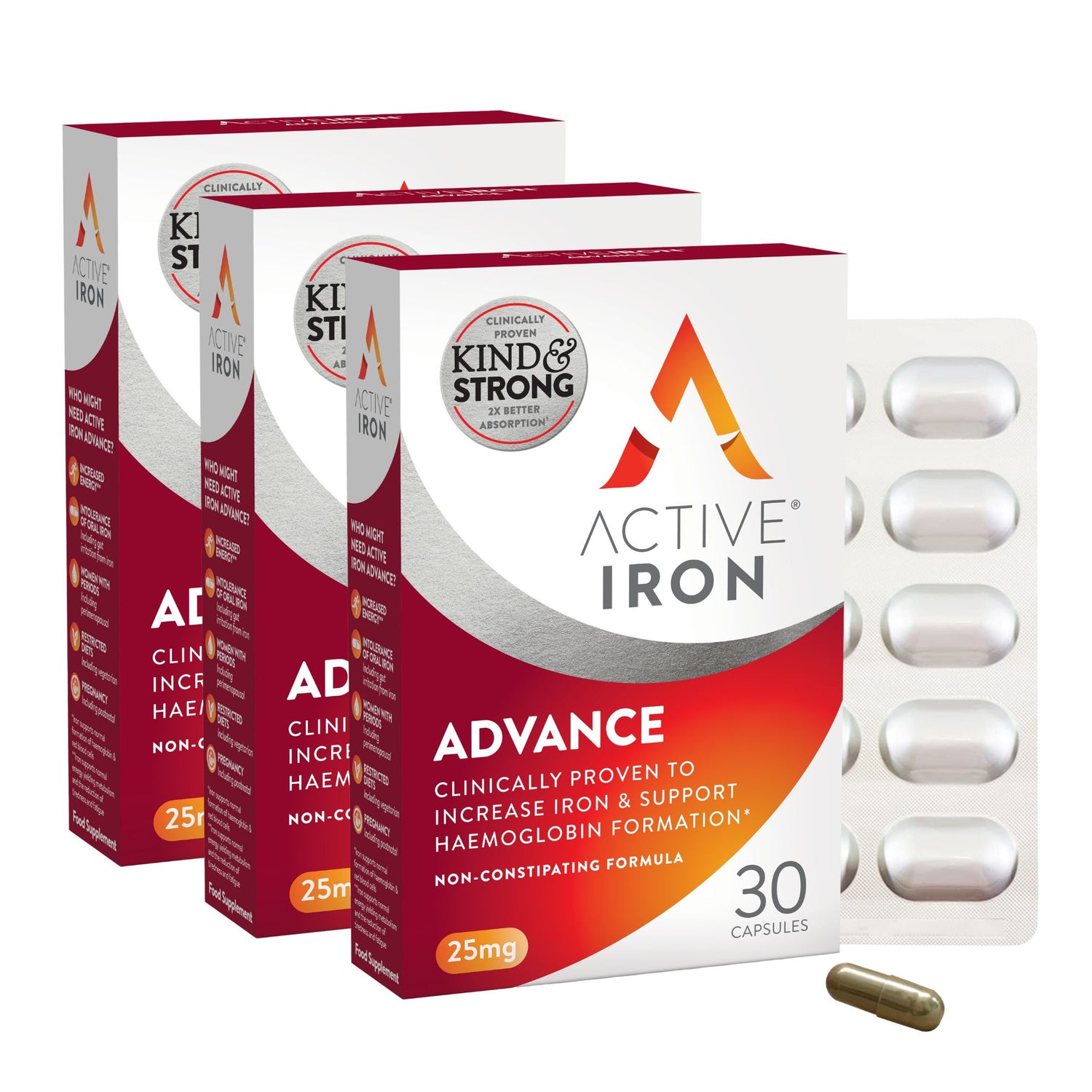 Active Iron Advance | Triple Pack | 25mg | 90 Capsules