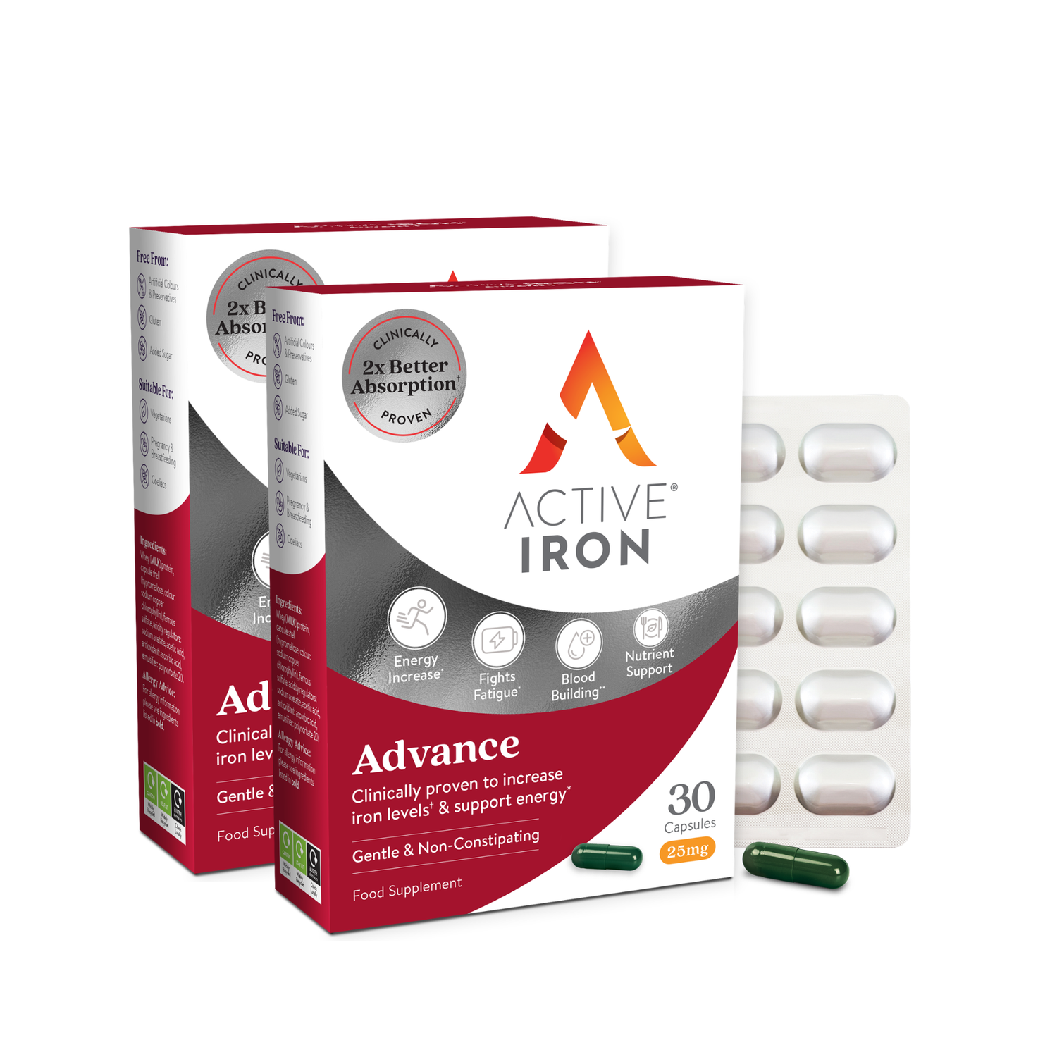 Active Iron Advance | Twin Pack | 25mg | 60 Capsules