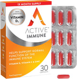 Active Immune | Vitamin D C and Zinc | 30 Capsule Pack