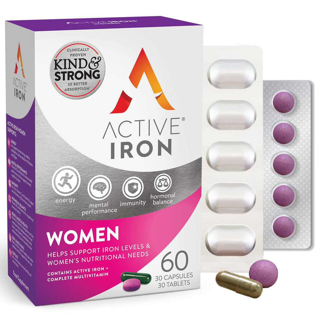Active Iron Women With Active Multivitamin | 30 Iron Capsules and 30 Active Multivitamins